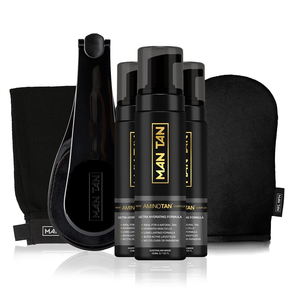 MAN TAN AminoTan Mousse | No.1 Best Body & Face Self Tanner For Men | Male Sunless Tanning Foam